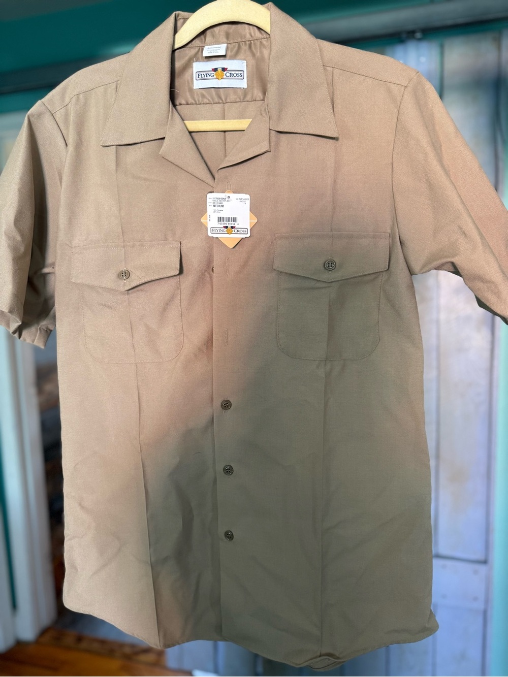 🦅Flying Cross Short Sleeve Utility Shirt in Khaki
